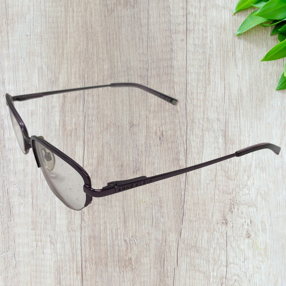 Anne Klein Purple Cat Eye Half Rim Eyeglasses Frames Only AK9115 560 50-16-135 - Picture 3 of 10